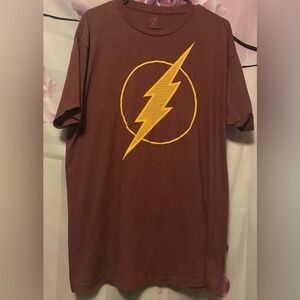 The Flash Logo T Shirt Men's Size X- Large Burgundy